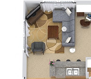 Farley 3D Farley 3D.2 bedroom apartment. Kitchen with bartop open to living/dinning rooms. 2 full bathrooms, shower stall in guest. Walk-in closets. Patio/balcony.